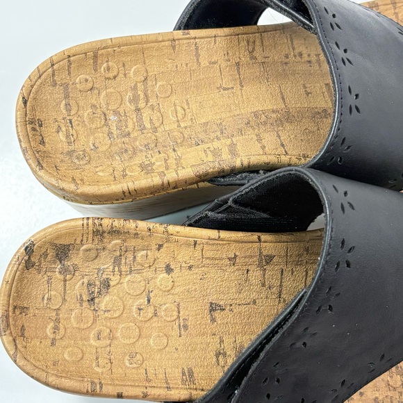 Vionic Womens Size 6 Black Anitra Leather Wedge Thong Sandal Flip Flops Black - Picture 8 of 10